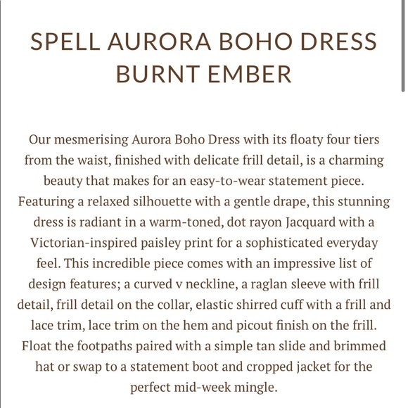 Spell Aurora boho maxi dress burnt ember L - Picture 8 of 8